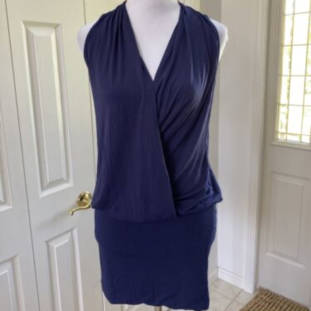 Venus by Lascana navy mini dress banded hip drop waist 4
